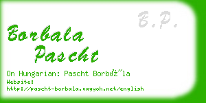 borbala pascht business card